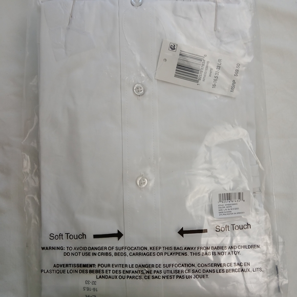 Nick Graham Men’s White Dress Shirt Stretch Modern Fit 16-16.5 32-33 NWT - Picture 4 of 8